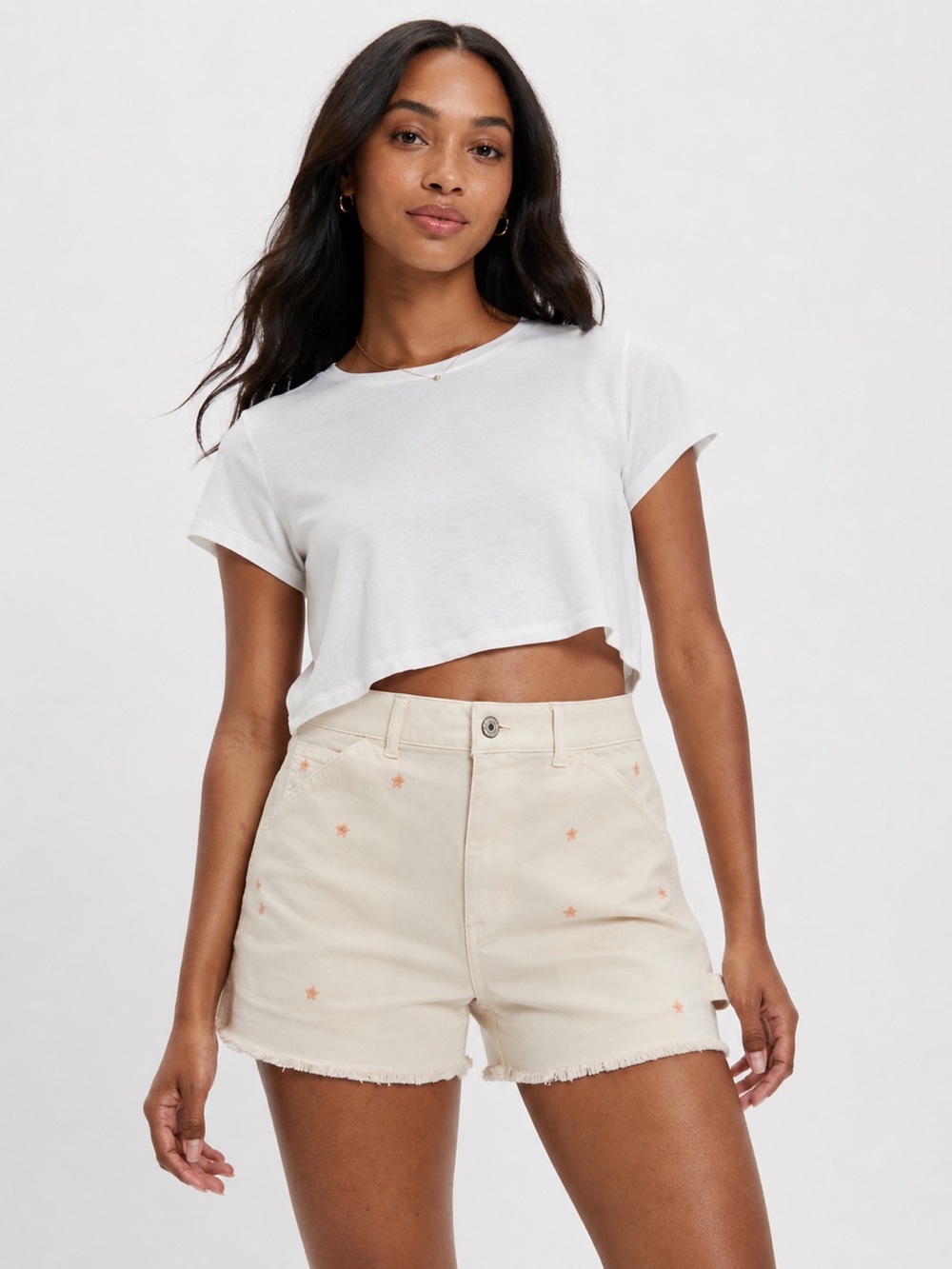 American Eagle 12 Shorts Highest Rise 90s Boyfriend Shorts Carpenter Cream Color